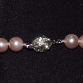 Pink Shell Pearls with Rhinestones Necklace - FashionByTeresa